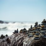 Stacked Rocks by Ocean